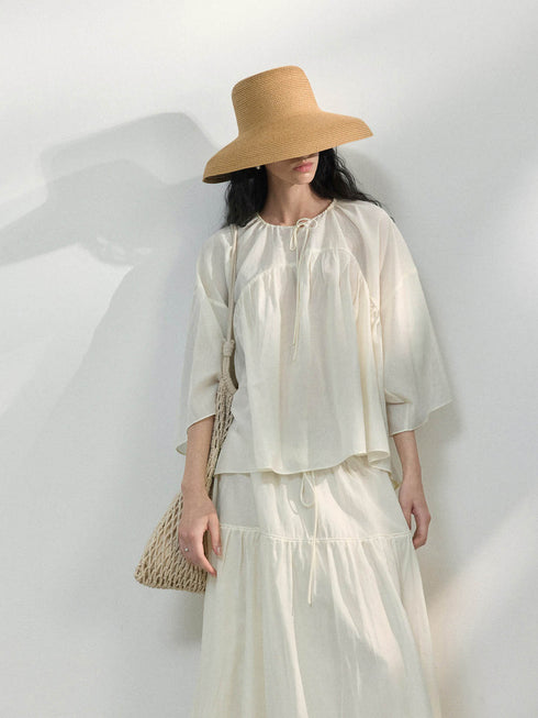 Mira Gathered Swing Blouse